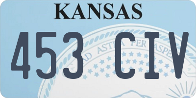 KS license plate 453CIV