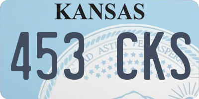 KS license plate 453CKS