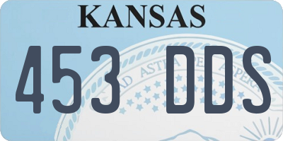 KS license plate 453DDS