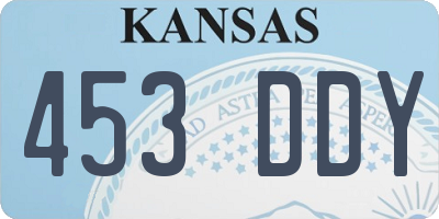 KS license plate 453DDY