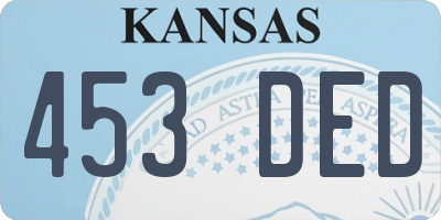 KS license plate 453DED