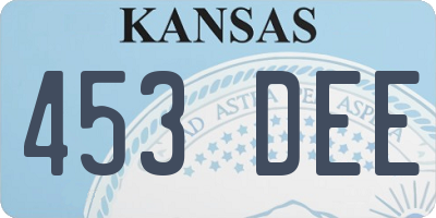 KS license plate 453DEE