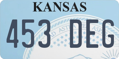 KS license plate 453DEG