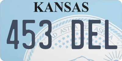 KS license plate 453DEL