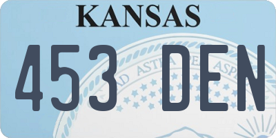 KS license plate 453DEN