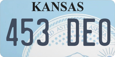 KS license plate 453DEO