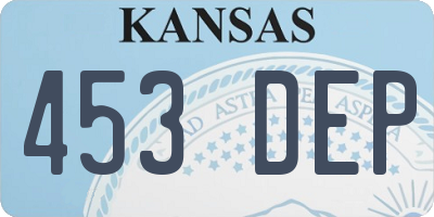 KS license plate 453DEP