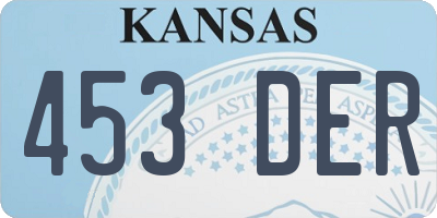 KS license plate 453DER
