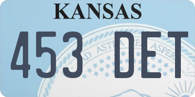 KS license plate 453DET