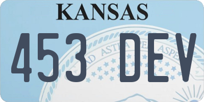 KS license plate 453DEV