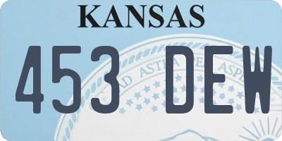 KS license plate 453DEW