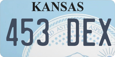 KS license plate 453DEX