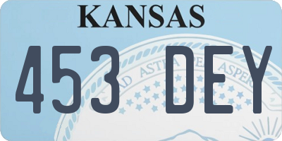 KS license plate 453DEY