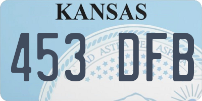 KS license plate 453DFB