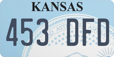 KS license plate 453DFD