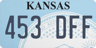 KS license plate 453DFF
