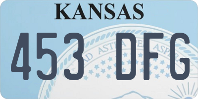 KS license plate 453DFG