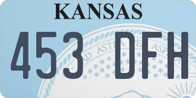 KS license plate 453DFH