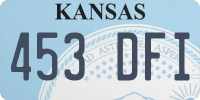 KS license plate 453DFI