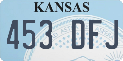KS license plate 453DFJ