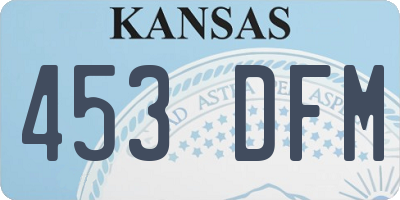 KS license plate 453DFM