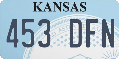 KS license plate 453DFN