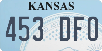 KS license plate 453DFO