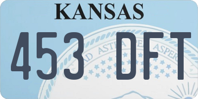 KS license plate 453DFT