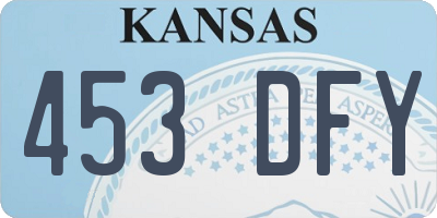 KS license plate 453DFY