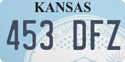 KS license plate 453DFZ