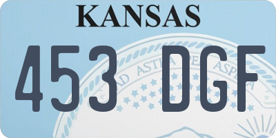 KS license plate 453DGF
