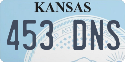 KS license plate 453DNS