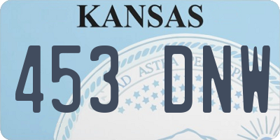 KS license plate 453DNW