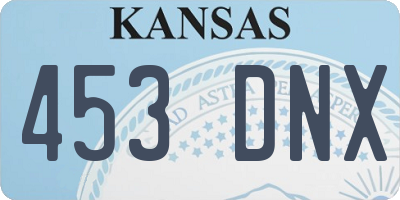KS license plate 453DNX