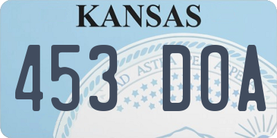 KS license plate 453DOA