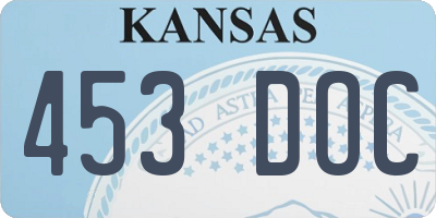 KS license plate 453DOC