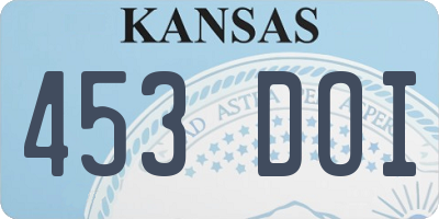 KS license plate 453DOI