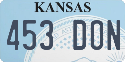KS license plate 453DON