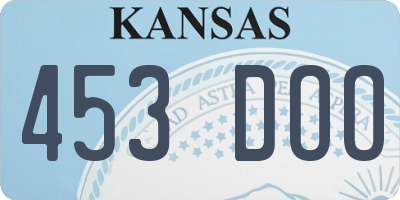 KS license plate 453DOO