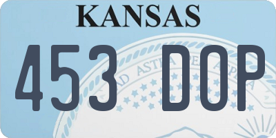 KS license plate 453DOP