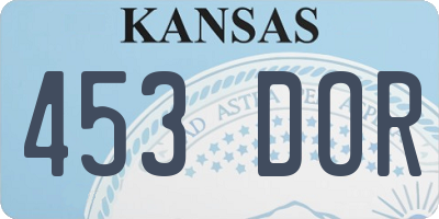 KS license plate 453DOR