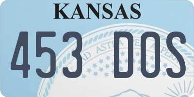 KS license plate 453DOS