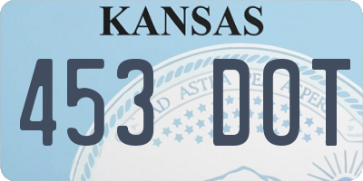 KS license plate 453DOT