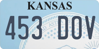 KS license plate 453DOV