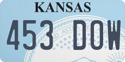 KS license plate 453DOW