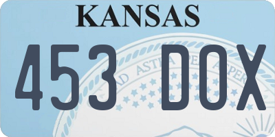 KS license plate 453DOX