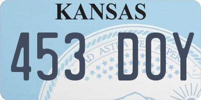 KS license plate 453DOY