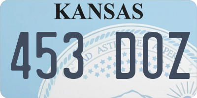 KS license plate 453DOZ
