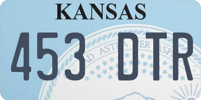 KS license plate 453DTR