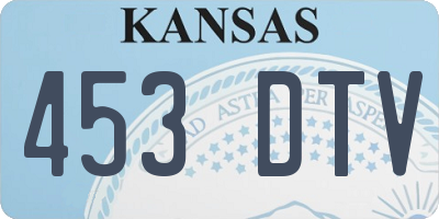 KS license plate 453DTV